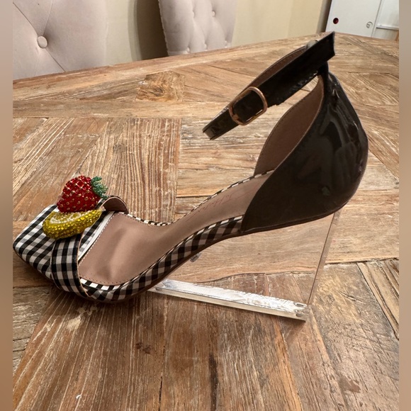 Betsey Johnson Gingham Heels with Fruit Accents - Picture 4 of 9